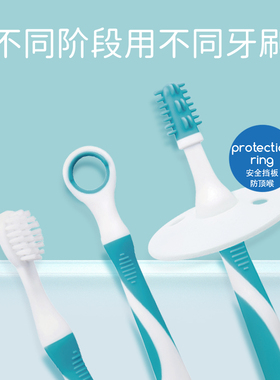 德国Dentistar婴幼儿童护齿口腔口肌按摩棒训练牙刷舌苔清洁套装