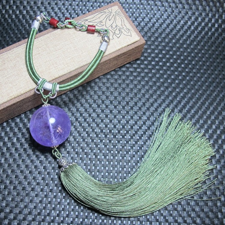 天然紫水晶水晶球原创手工保平安汽车车挂后视镜大流苏挂件,汽车用品/电子/清洗/改装,车挂,淘宝优惠券,粉丝福利购,淘宝优惠卷