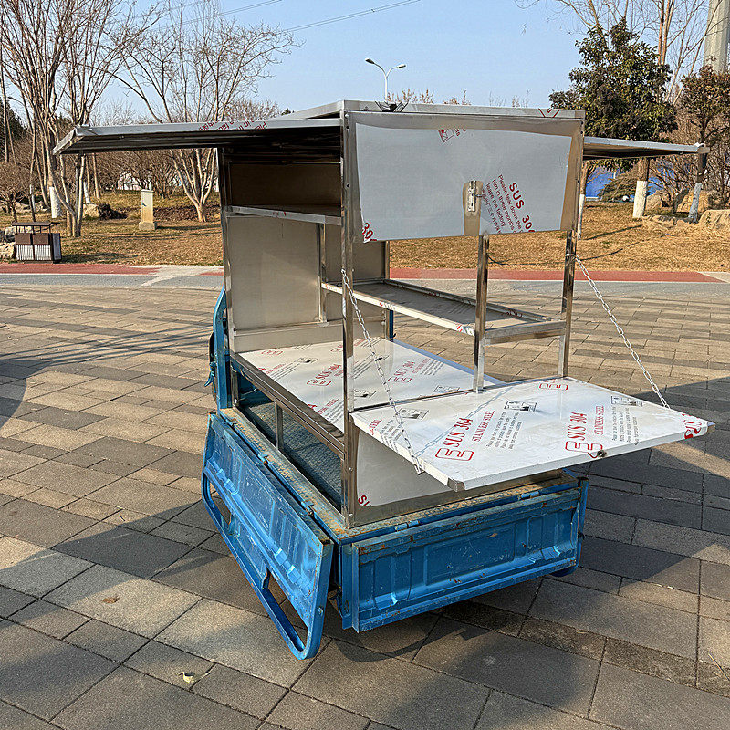 带锁不锈钢商用三轮小吃车架