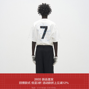 7440 37 1 SS24 坐标轴“7”短袖印花T恤