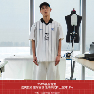 SS24 拼色 7人 T恤 7440 条纹印花翻领球衣短袖