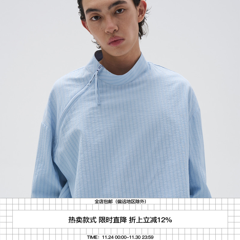 7440371秋冬立领肌理衬衫外套