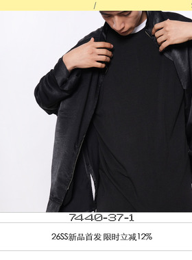 [黑韧影] 7440 37 1 26SS 绸缎光泽感侧抽绳3号拉链衬衣