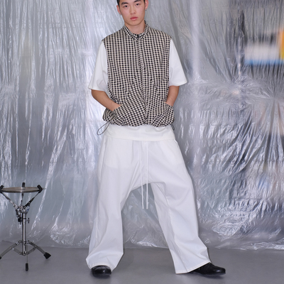 双色入速干深吊裆抽绳调节长裤