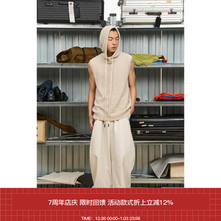 肌理感无袖 连帽毛衣背心 7440