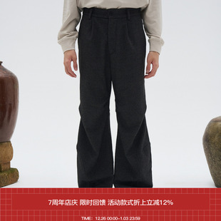 立体羊毛直筒休闲长裤 7440 AW24