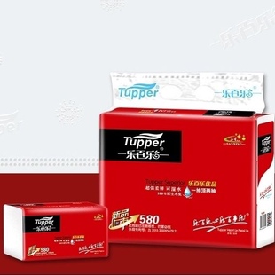 乐百乐大号抽纸6大包家用商用5层厚餐巾纸巾4层古诗词印花580型号