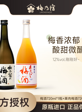 梅乃宿梅酒720ml两瓶日本原装进口酒女士果酒甜酒梅子酒日式梅酒