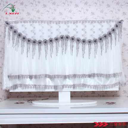 田园布艺蕾丝液晶电视机罩 挂式电视机罩 平板电视防尘罩双层包邮