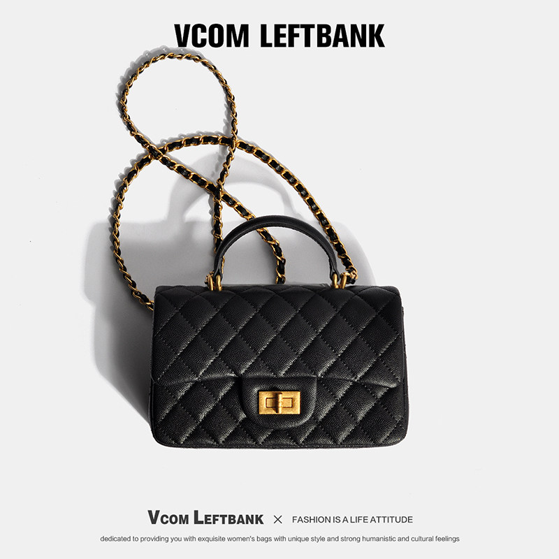 VcomLeftbank鱼子酱菱格链条包