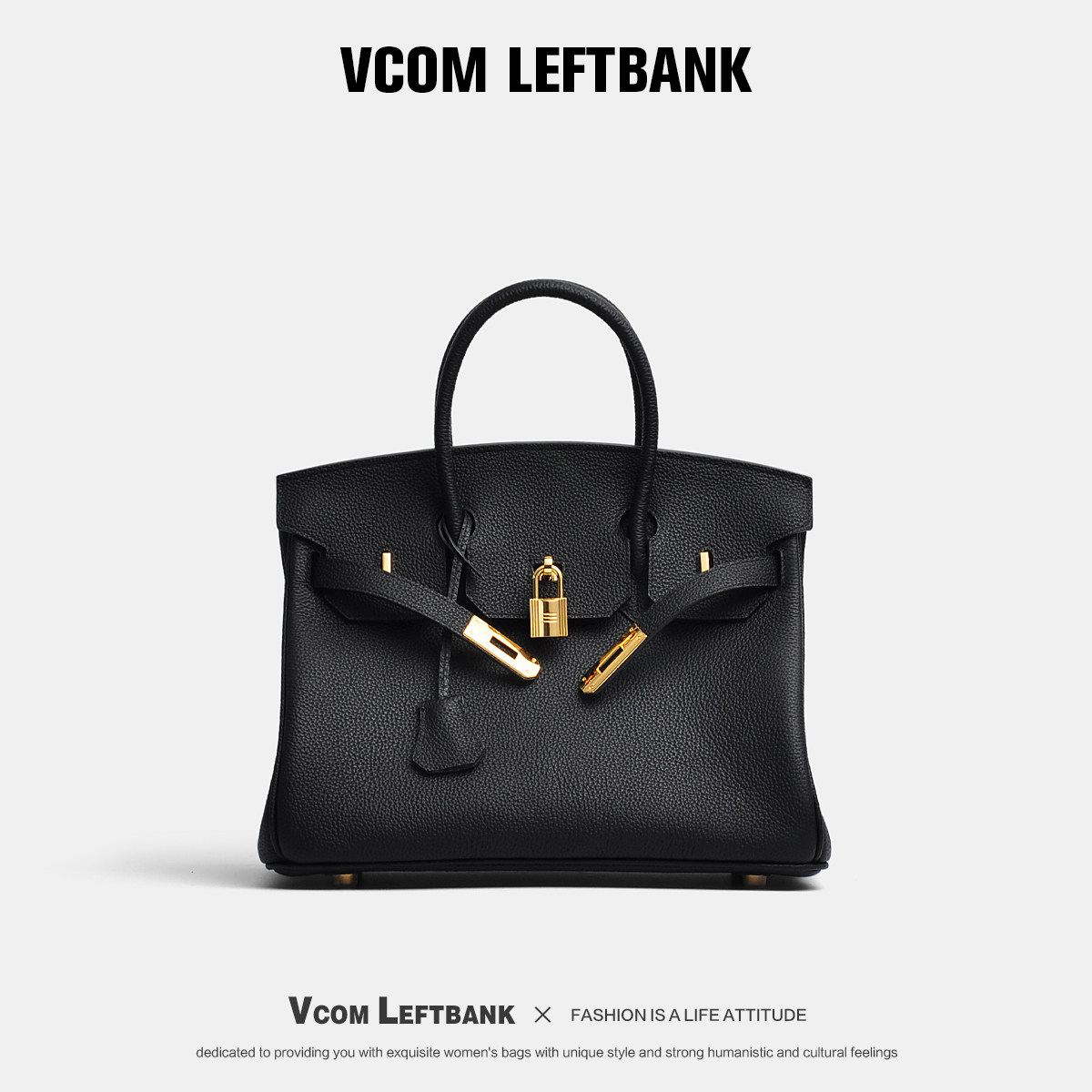 时尚包包高定款真皮手提包TOGO荔纹头层牛皮半手工蜡线30CM铂金包