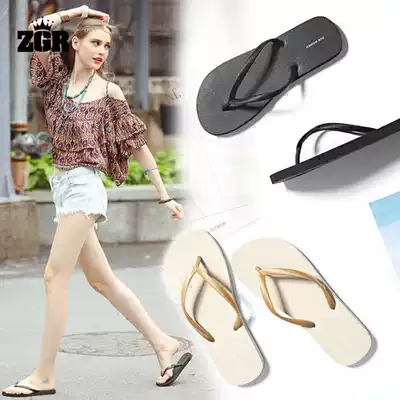 ZGR slippers female ins tide summer new outer wear non-slip flip-flops indoor clip feet flat beach pregnant women