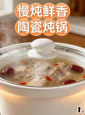 适配九阳电炖锅DG15Z-GD152白陶瓷内胆1.5L升单玻璃盖子配件