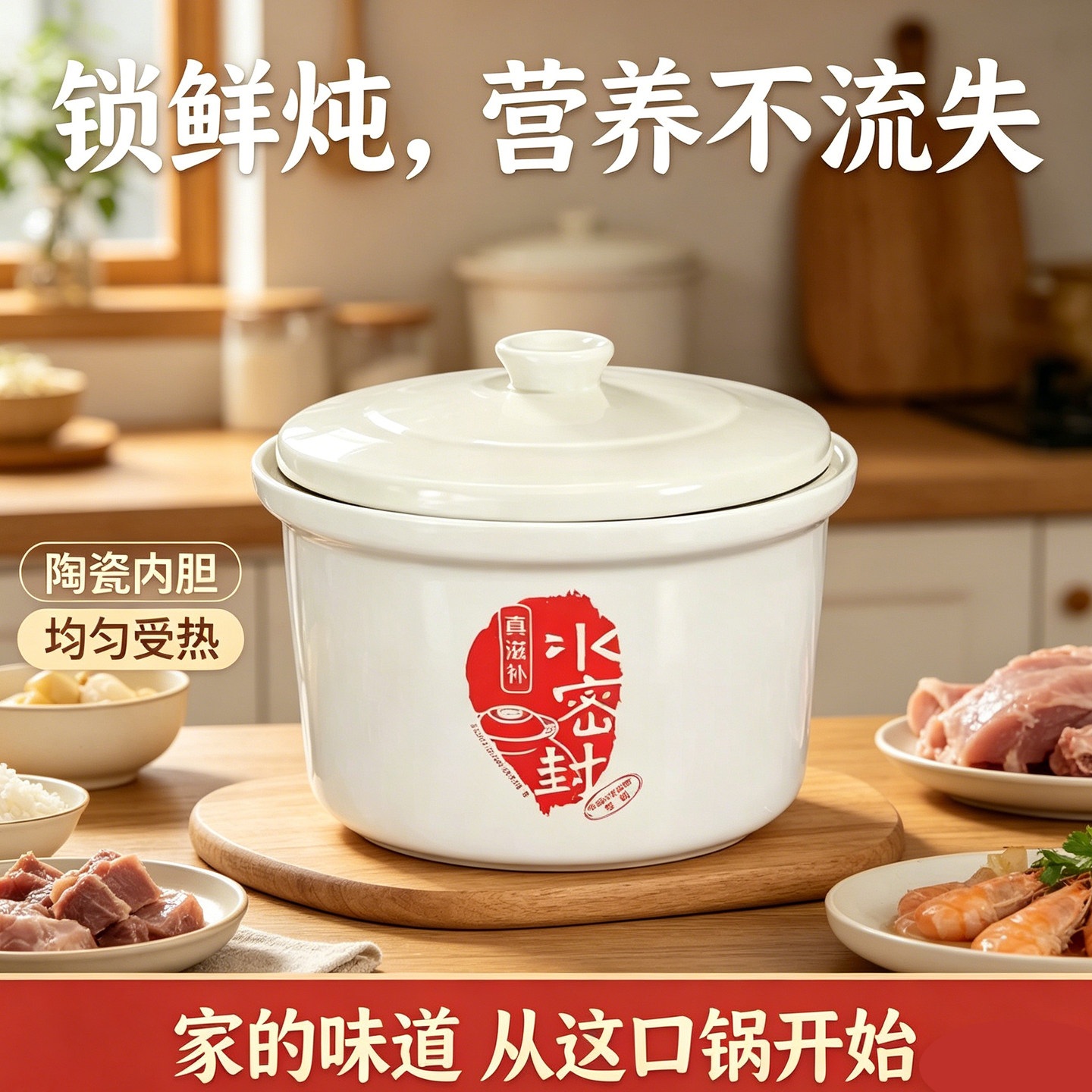 天际隔水炖配件1.2L陶瓷内盖蒸格盖 GSD-12E 12D 12C W112D W19D