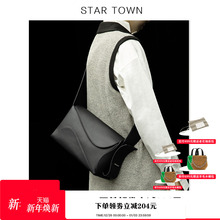 明星同款繁星小镇STARTOWN牛皮托特包包2025新款大容量单肩斜挎包