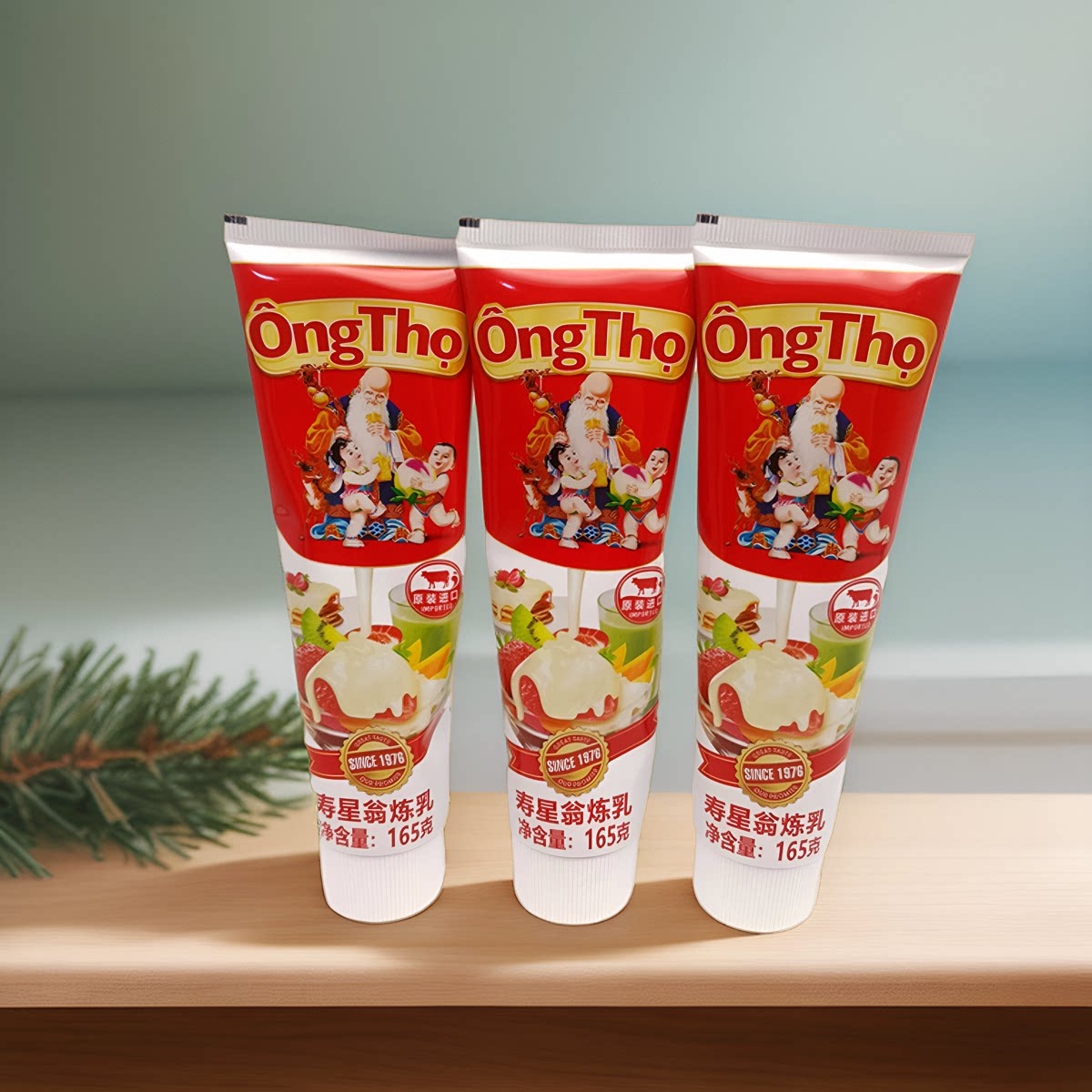 越南寿星翁炼奶165g 进口sua ong tho全脂白支装炼乳进口咖啡伴侣
