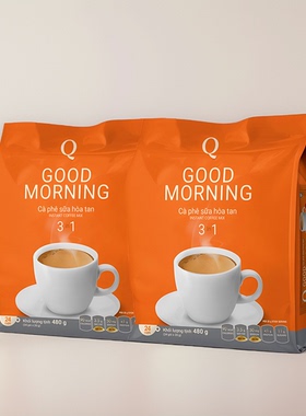 越南进口Q牌咖啡480g goodmorning三合一速溶早餐咖啡粉袋装包装
