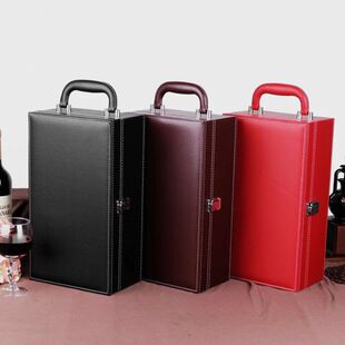 红酒礼盒 双支皮盒 葡萄酒盒 红酒盒 包装盒 2只盒 木酒盒