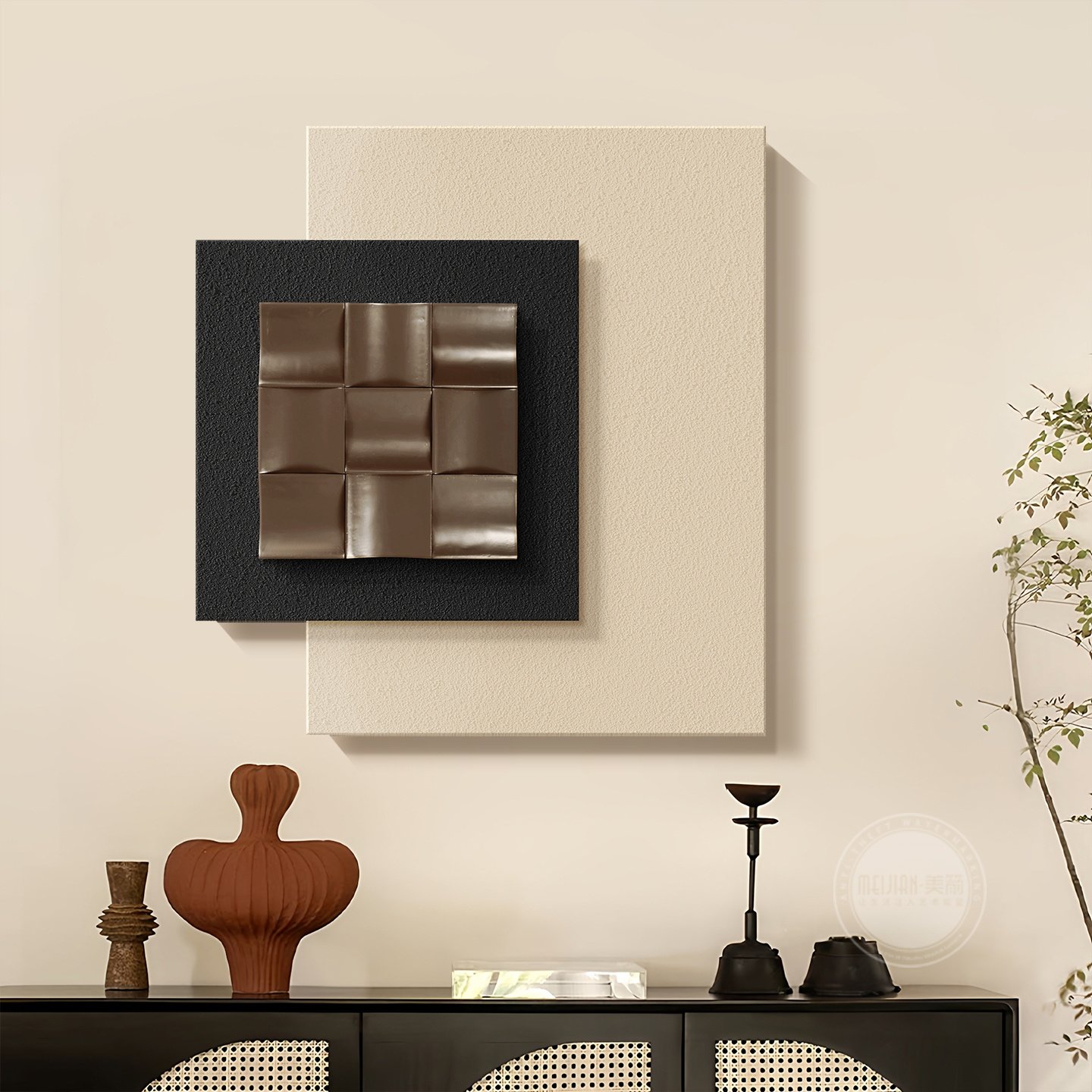 沙发背景墙装饰画立体双层客厅挂画2026新款现代简约餐厅壁高级感