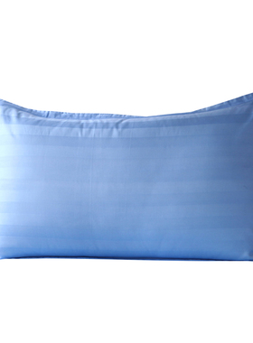 伊伊爱TJ0JD02101179酒店公寓值班室蓝色锻条40S贡缎枕套48*74cm