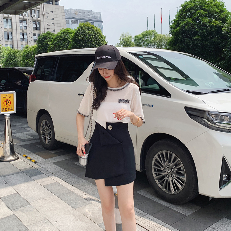 佐佐家黑色不规则半身裙女夏新款a字高腰短裙155小个子裙子ins在类目 女装/女士精品, 半身裙中 - 来自Buy2taobao.com提供专业的淘宝代购服务