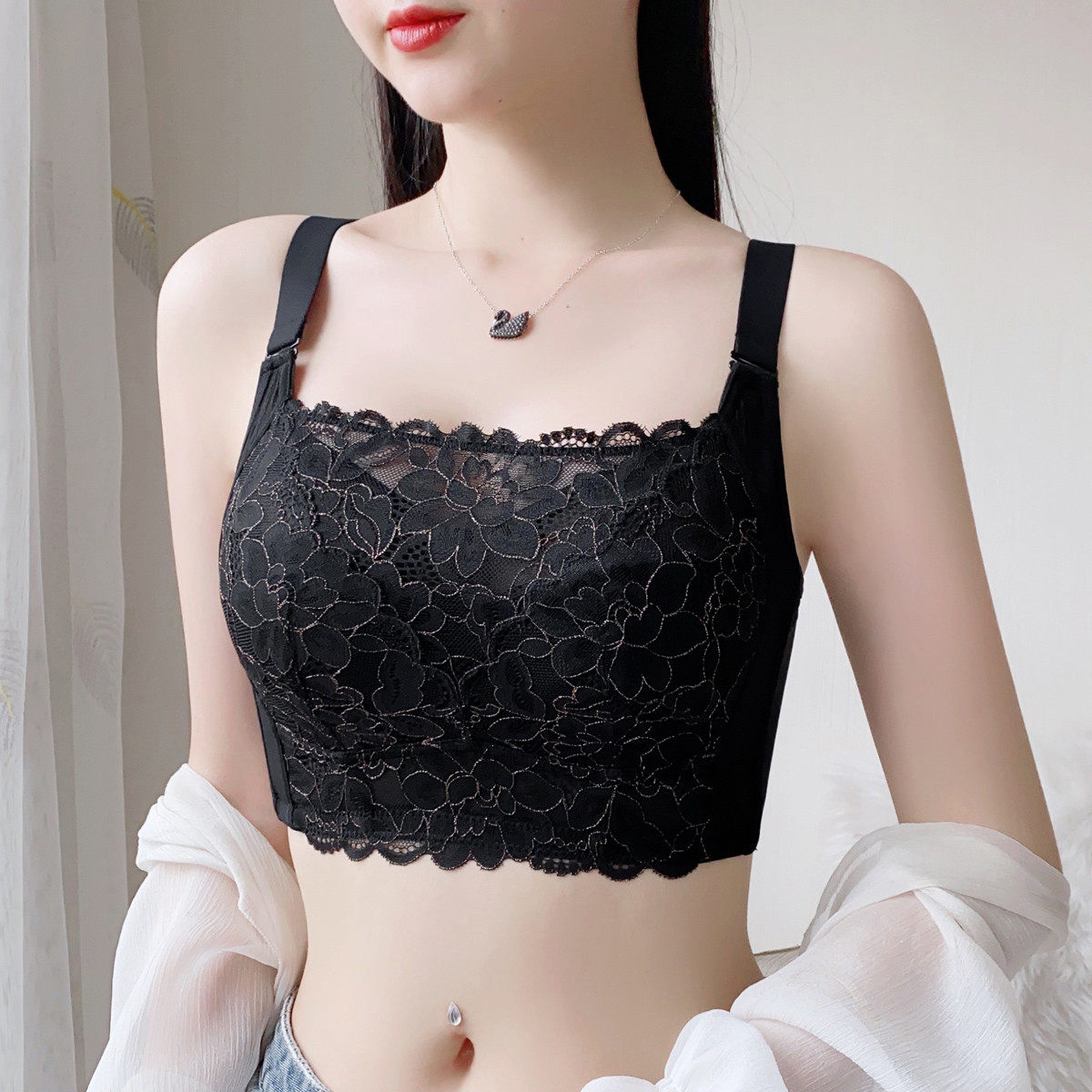 Shaply/莎莲妮内衣女大胸显小薄款全罩杯光面无钢圈文胸罩