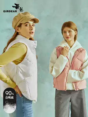 Brother 2021 new autumn and winter light standing collar vest down jacket cotton jacket women's A400475