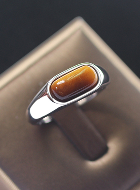 虎眼石青金石玉髓男女戒指