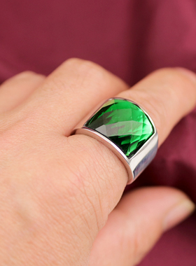 大气钛钢多切面男士戒指