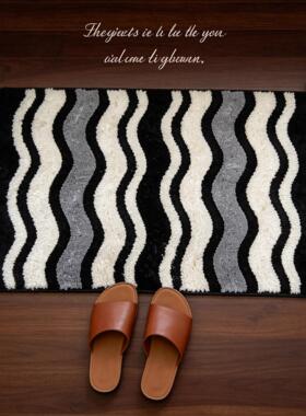 高级植绒地垫卧室床边防滑地垫简约家居地毯家用卫生间吸水脚垫子