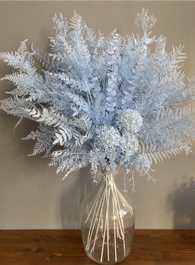 【蓝色①号链接】雾凇草配草吊顶插花塑料材垂挂迷雾叶装饰婚礼堂