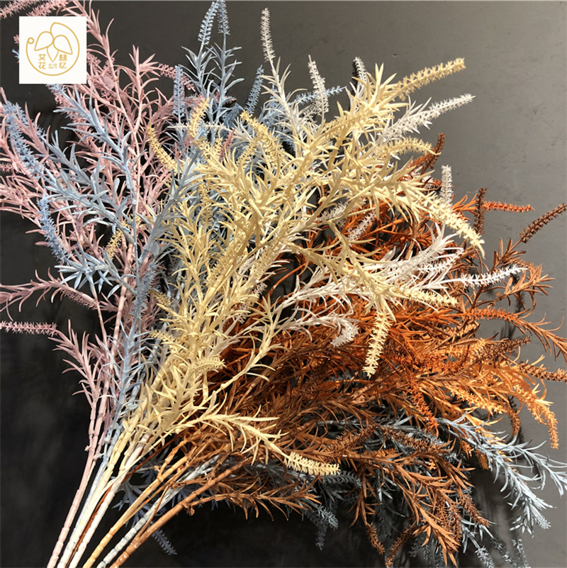 仿真薰衣草网红塑料婚庆婚礼堂吊顶插花装饰路引彩色毛毛草狗尾草