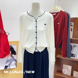 复古温柔风~韩代款2025秋冬小个子羊毛混纺针织开衫正肩上衣显瘦