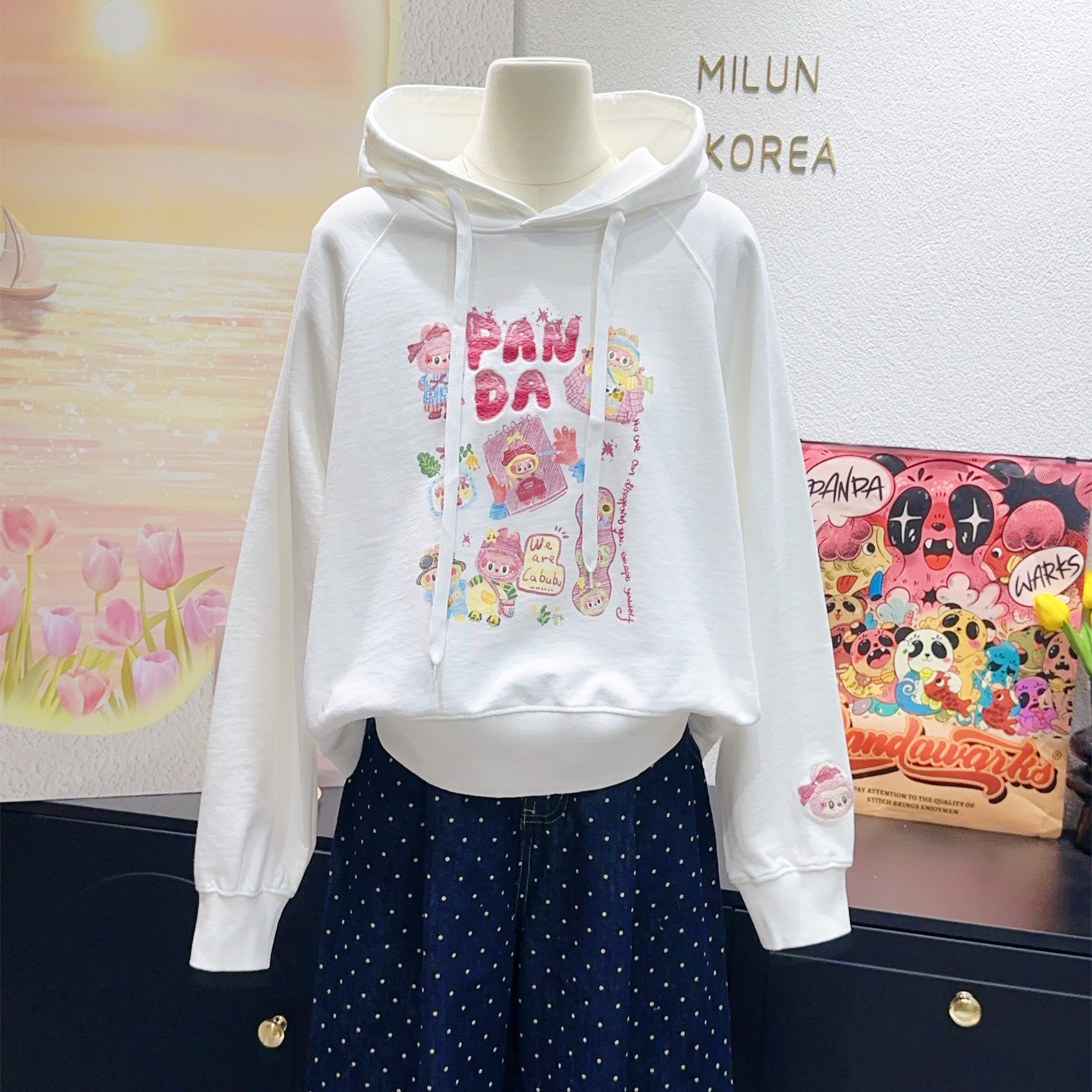 俏皮软语~100%毛圈棉连帽卫衣早春新款熊猫纸袋家可爱拉布布上衣,女装/女士精品,卫衣/绒衫,淘宝优惠券,粉丝福利购,淘宝优惠卷