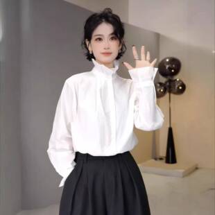 冷淡系特别衬衫2026正流行时尚立领花苞衬衫女早春新款高级感休闲