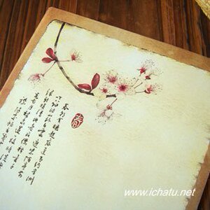 Inpaper原创彩色信纸 【中国风 春】复古国画信笺 8张 情书