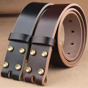 加厚款意大利植鞣头层牛皮男士腰带风尘皮带FC系列订制宽腰带针扣