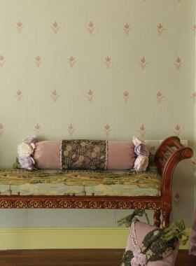 「郁金香」醒春集系列壁纸故我今我复古壁画花朵暗纹无缝墙布壁布