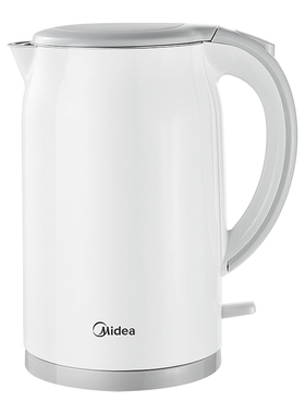 Midea/美的 SH17M301电烧水壶304不锈钢1.7L双层防烫无缝胆1500W