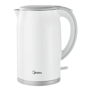 Midea SH17M301电烧水壶304不锈钢1.7L双层防烫无缝胆1500W 美
