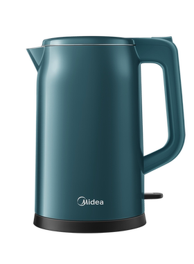 Midea/美的电水壶1.7L双层防烫304不锈钢烧水壶MK-17MS01自动断电