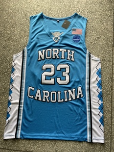 NCAA北卡23号 15号 2号白色 黑色 浅蓝色篮球服刺绣球衣
