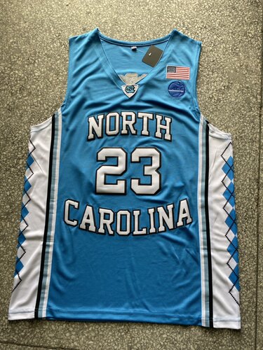NCAA北卡23号 15号 2号白色 黑色 浅蓝色篮球服刺绣球衣