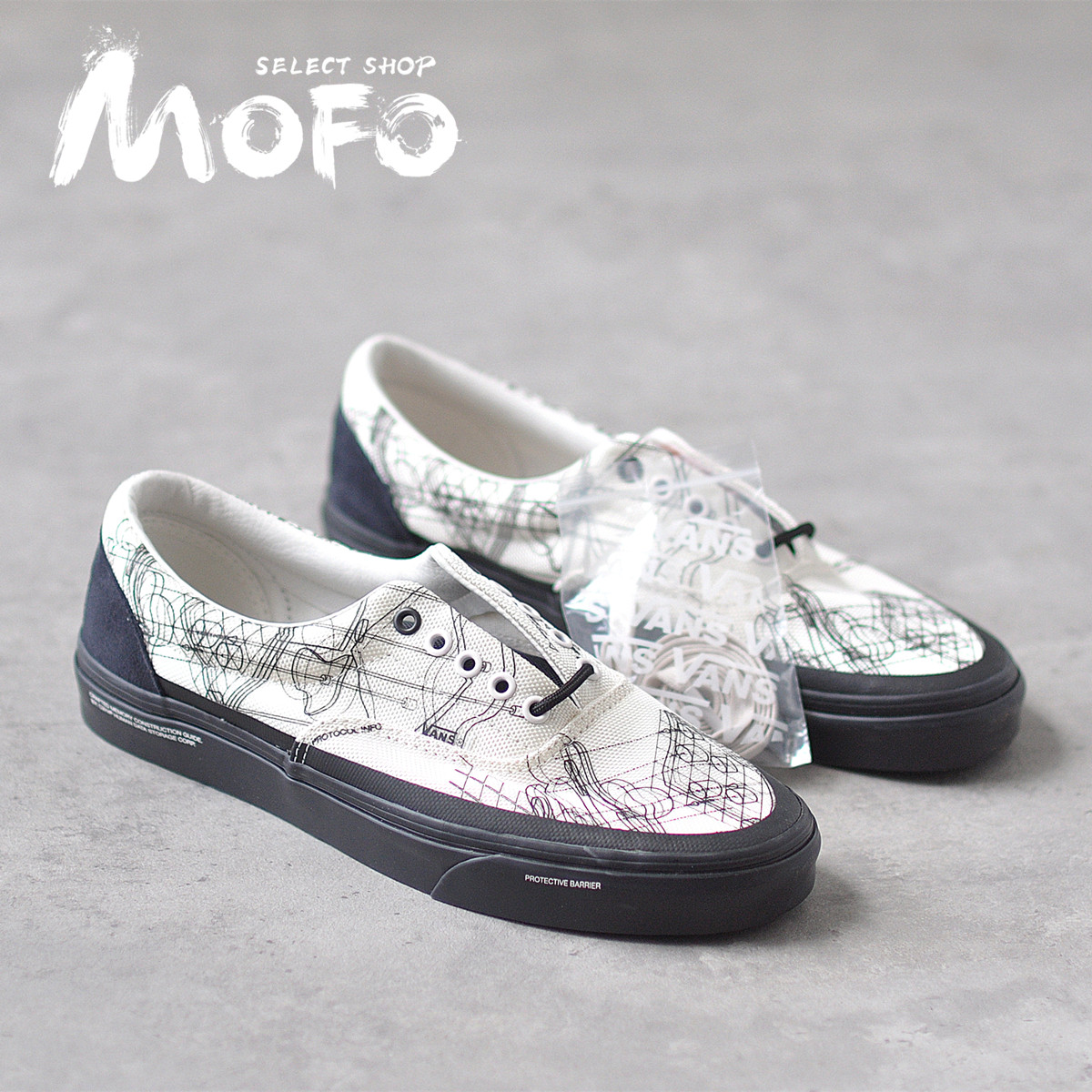 21SS 联名款 C2H4 x vans Era 白色 涂鸦 休闲滑板鞋 VN0A5EFN2YC