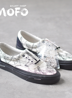 21SS 联名款 C2H4 x vans Era 白色 涂鸦 休闲滑板鞋 VN0A5EFN2YC