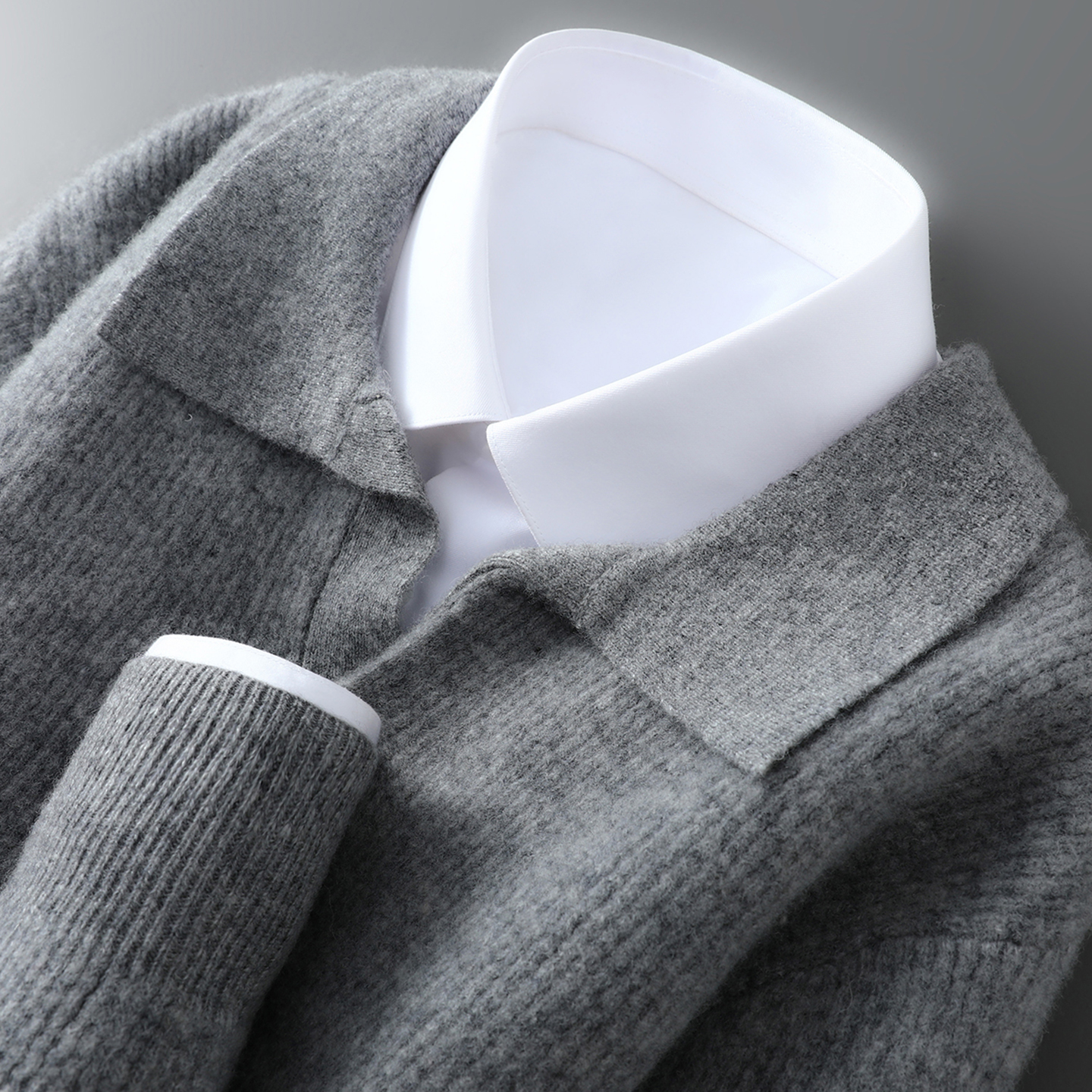 100%纯羊毛衫男士V领加厚毛衣