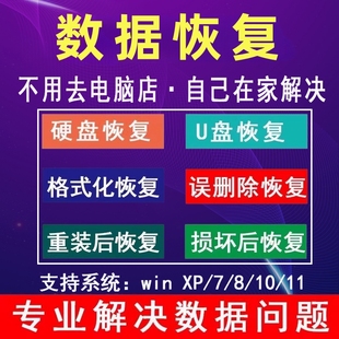 电脑移动硬盘数据恢复软件工具U盘sd卡误删除格式化提示损坏修复