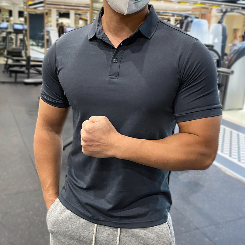 呦咕健身教练工服修身休闲潮流POLO衫短袖肌肉男运动速干T恤翻领,运动服/休闲服装,运动POLO衫,淘宝优惠券,粉丝福利购,淘宝优惠卷
