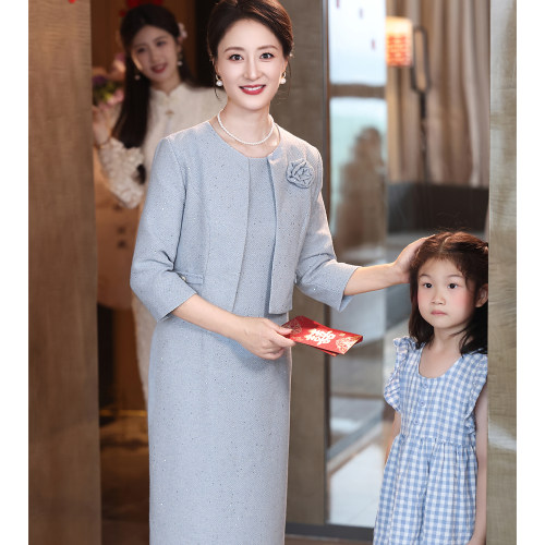 小香风喜宴妈妈修身改良旗袍