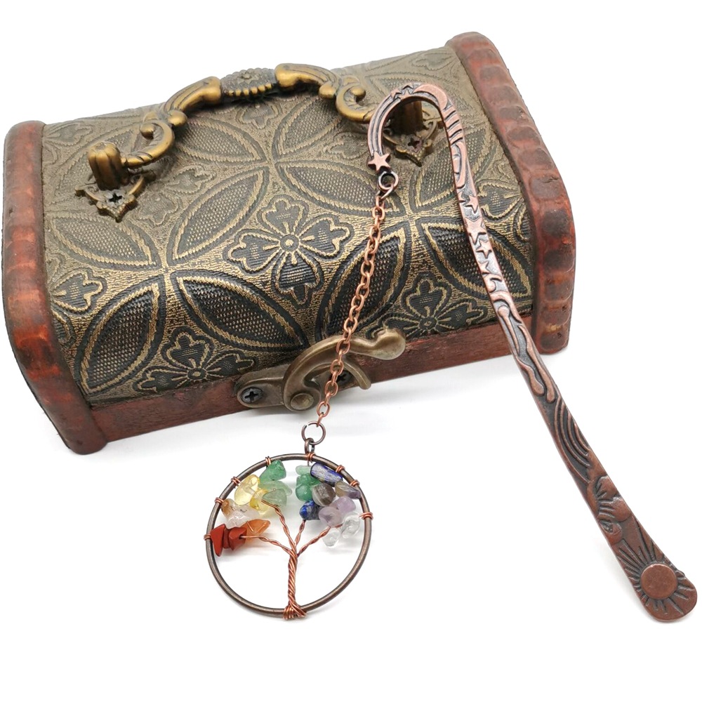 爆款亚马逊热销天然碎石水晶生命树书签手工制作个性书签BM08